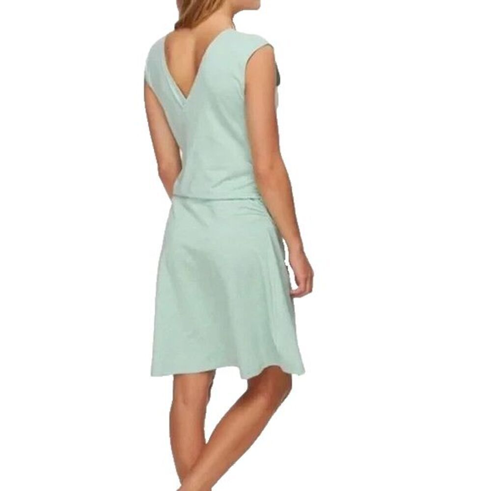 Patagonia Seabrook Twist Dress Small Green Cap Sleeve Wrap Waist Travel SP20 - Picture 3 of 9